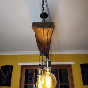 Rustic Wooden Chandelier – Beam Pendant Ceiling Light for Kitchen Island & Dining Table image 7
