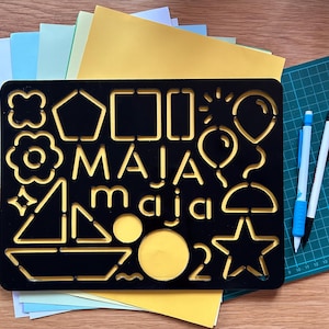 CUSTOMIZED Children&#39;s name and shape stencil