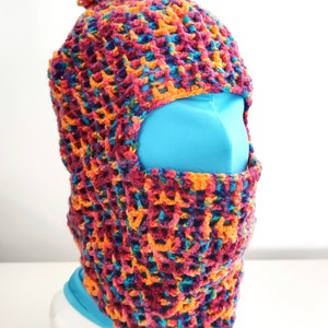 Crochet head helmet, colorful mens face mask, streetwear helmet, womens head mask, unisex face mask, unisex head balaclavas