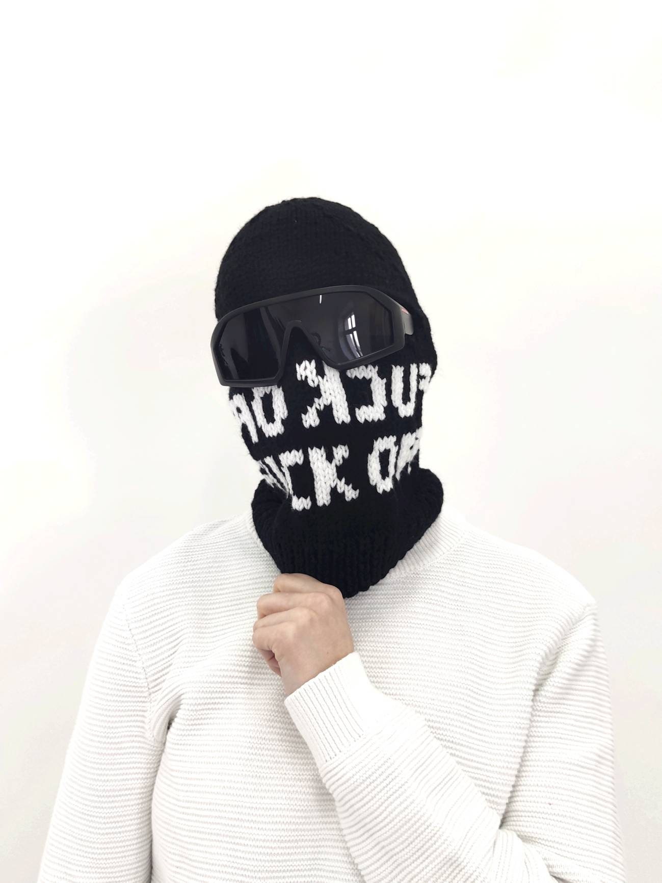 Braids Balaclava Beanie With Charms Full Face Balaclava