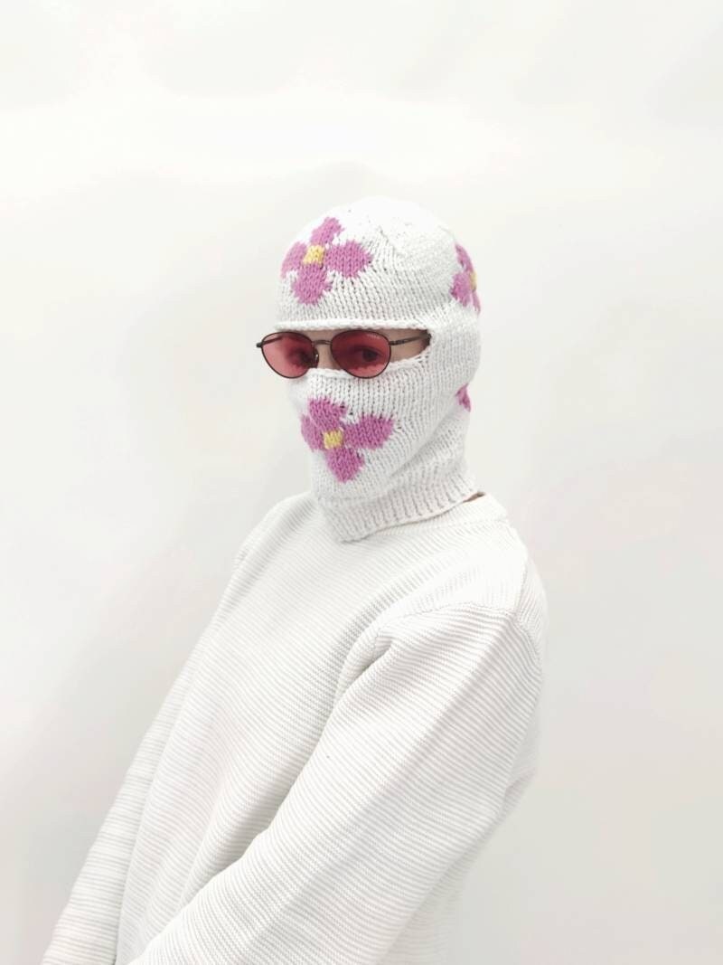 小物 irojikake FLOWER GARDEN BALACLAVA Balaclava Face Mask Ski Mask Flowers in Vase Head Mask Full