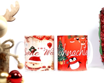 Tasse im weihnachtlichen Design Geschenkidee X-mas Kaffeetasse Becher eigenes Motiv wählbar