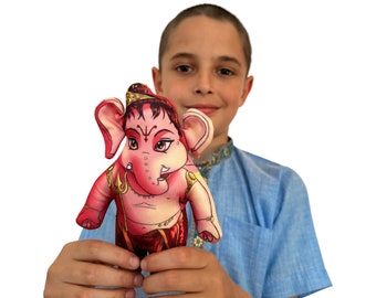 Ganesha Soft Dolls - Cute Vaishnava Toys for Kids - 7.8 Inches