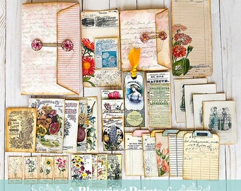 Hazel Junk Journal Folio Kit: Vintage Ephemera, Papercraft (Digital Download)