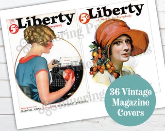Vintage Magazine Covers for Junk Journal, Art Journal Printables, Ephemera Sheets