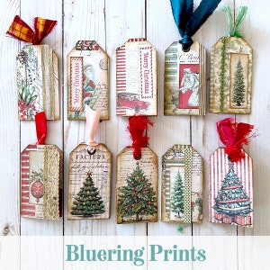 Etiquetas navideñas para diario basura de Posey, etiquetas navideñas imprimibles, kit para diario basura, descarga digital