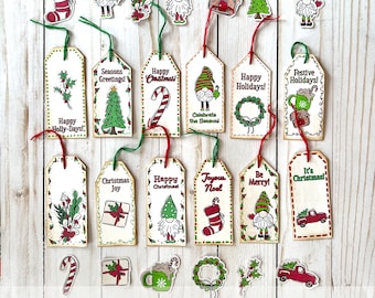 Cute Printable Christmas Gift Tags and Stickers |  Junk Journal  |  Christmas Printable
