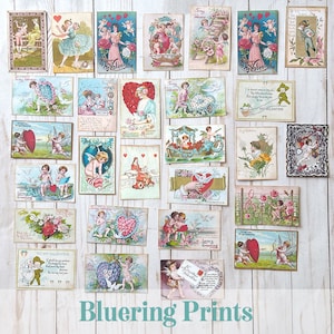 Vintage Valentine Cards: Ephemera for Junk Journals (Digital Download)