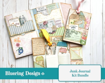 Junk Journal Kit Bundle, Ephemera, Vintage, Digital Junk Journal, Junk Journaling Ephemera, Digital, Download, Printable, Pockets, Folder