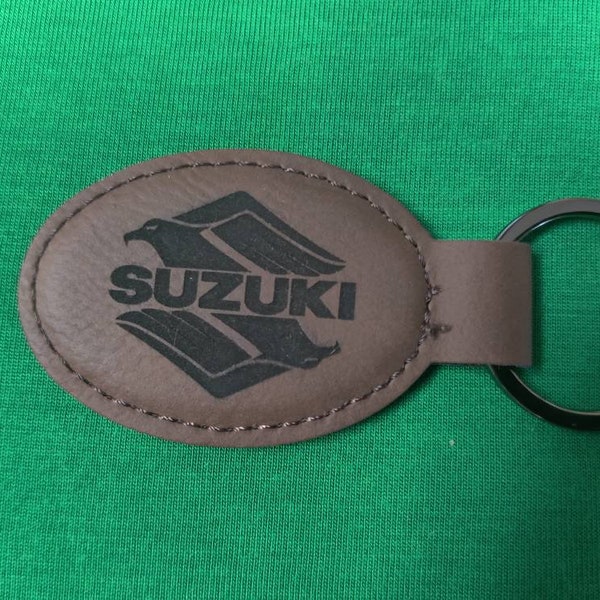 Dark Brown Leatherette Motorcycle Keychain