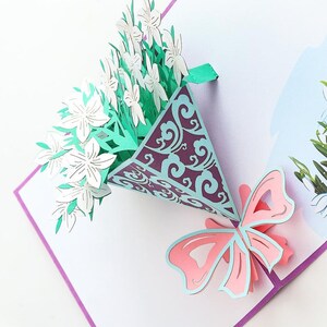 Luxe 3D Gardenia-pop-upkaart, handgemaakte botanische trouwkaart, gepersonaliseerde Britse bloemenaandenken, milieuvriendelijk Moederdagcadeau VK
