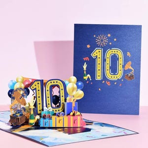 Personalisierte Pop Up Geburtstags-Jubiläumskarte, Geburtstagsalter Geschenkbox Pop-Up Karte, 3D Romantische Begrüßung, Handgefertigte Geburtstags- oder Jubiläumskarte