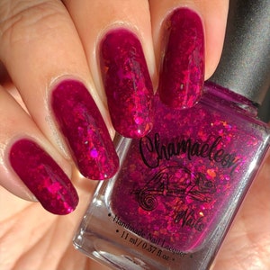 Witchcraft - magenta Jelly Nagellack mit Flakies