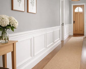 Wall molding package ready to assemble, Wall paneling kit, Pre-Cut Wainscoting Kit, Factory primed accent wall moulding