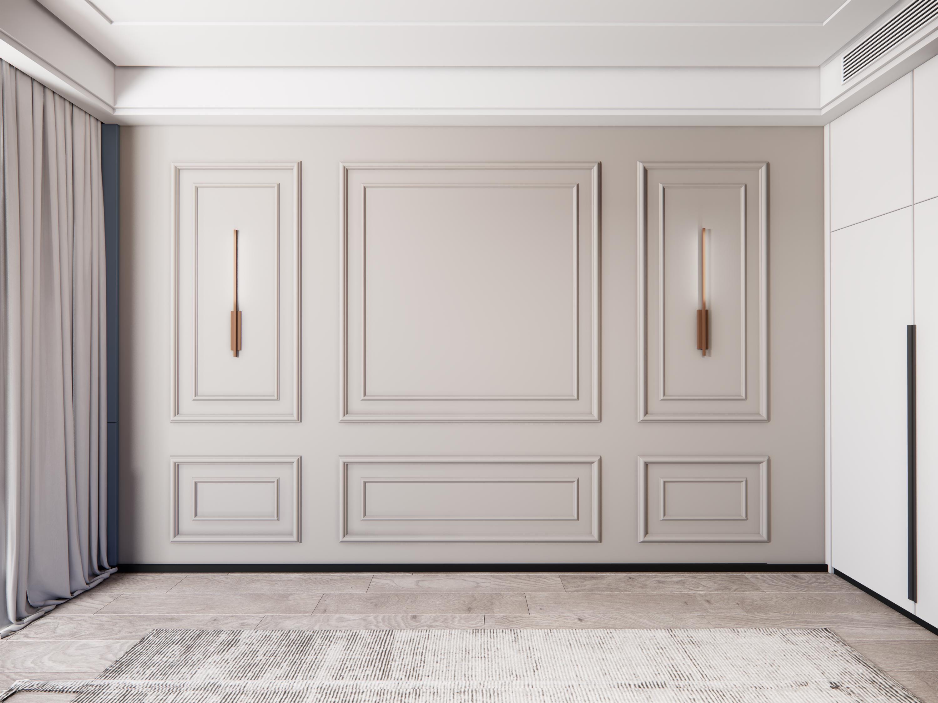 Wall molding package ready to assemble, Pre-cut factory primed, Wall paneling kit, Nested rectangles wainscoting panels