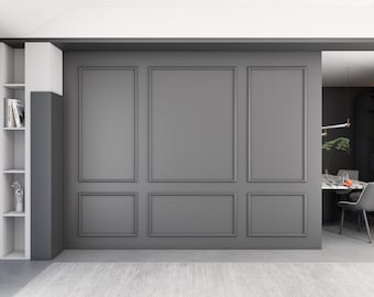 Ready-to-install wall molding package, pre-cut picture frame wall moulding pieces, Wall paneling kit