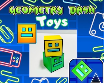 Geometry Dash toys, 3D printed cubes, Geometry Dash Icons, Cake Toppers, Geometry Dash 2.2 blocks, Geodash