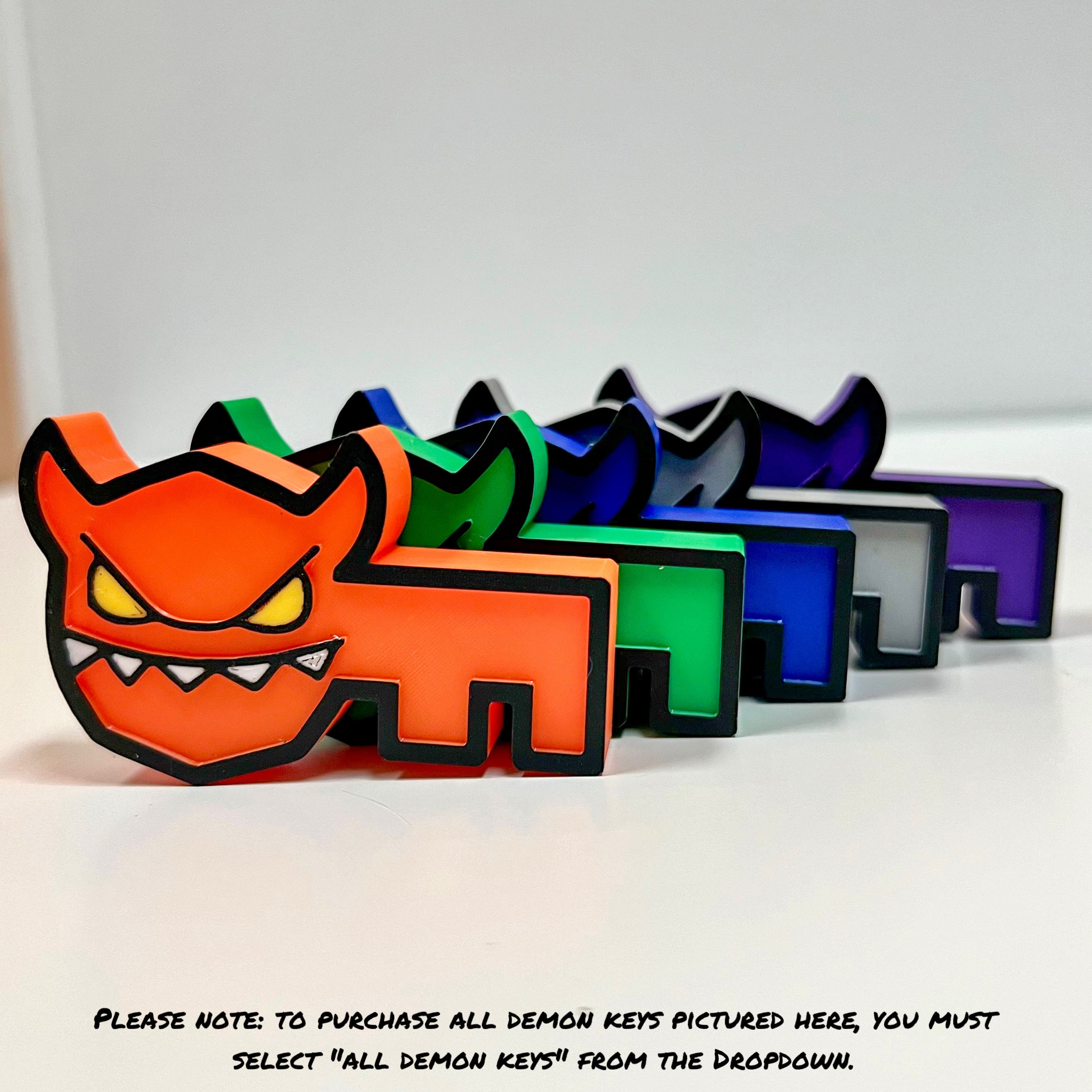 Demon Keys, Geometry Dash Toys, 3D Printed, Geometry Dash Icons, Cake ...