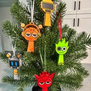 Adornos Sprunki, adornos navideños Sprunki, regalo Sprunki, regalo para calcetines navideños