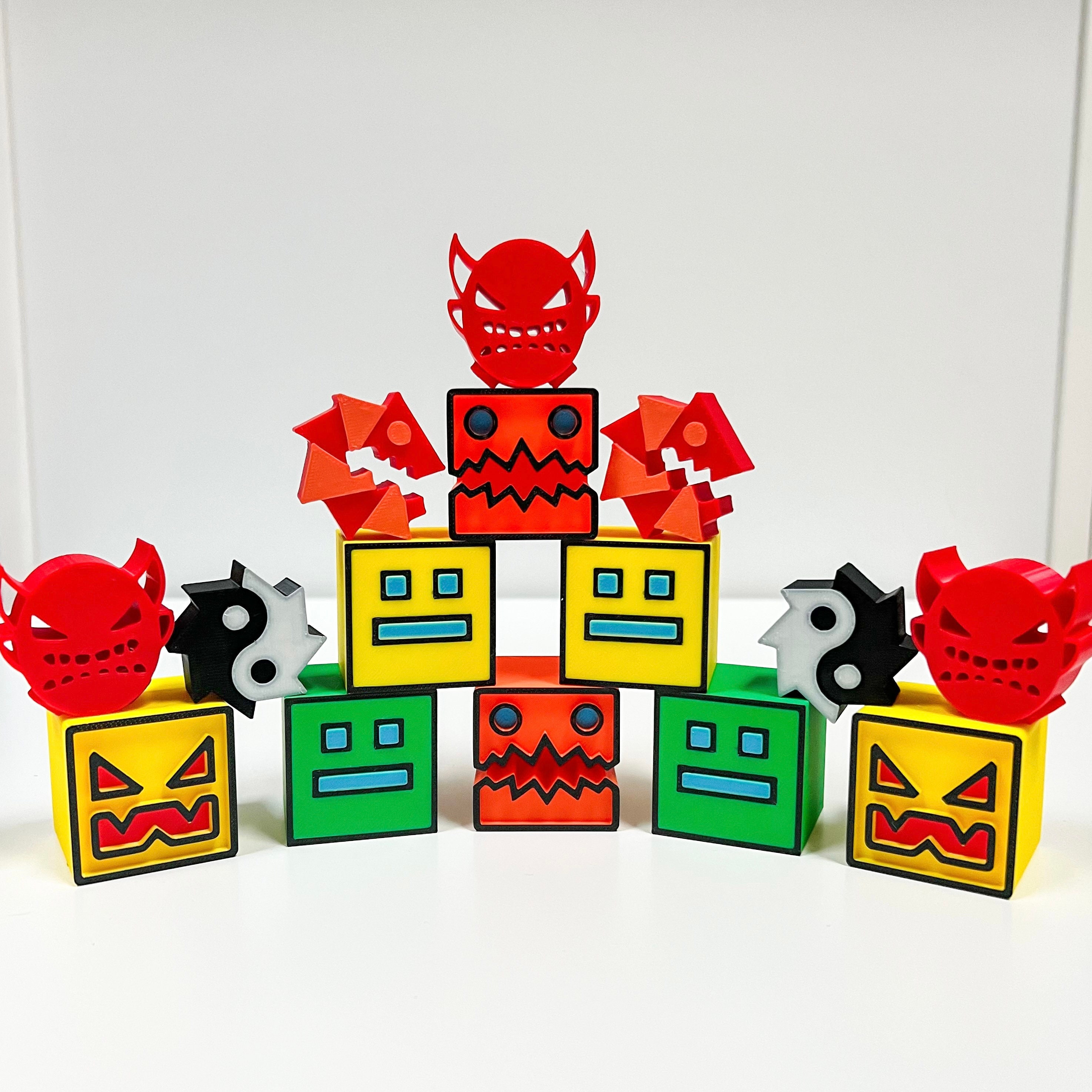 geometry dash difficulty demon faces Greeting Card for Sale by
