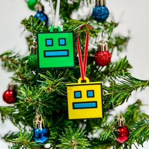 Geometry Dash Ornaments, Geometry Dash Christmas Ornaments, Geometry Dash gift, stocking stuffer