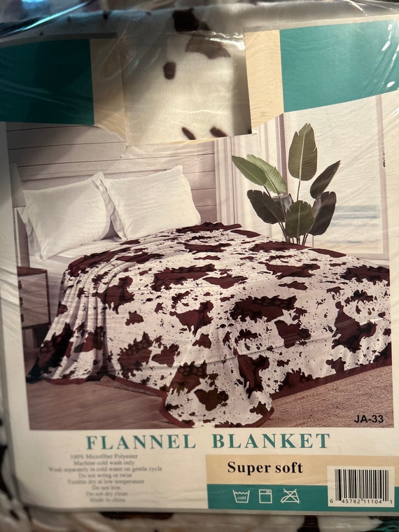 King Size Cow Print Blanket Etsy