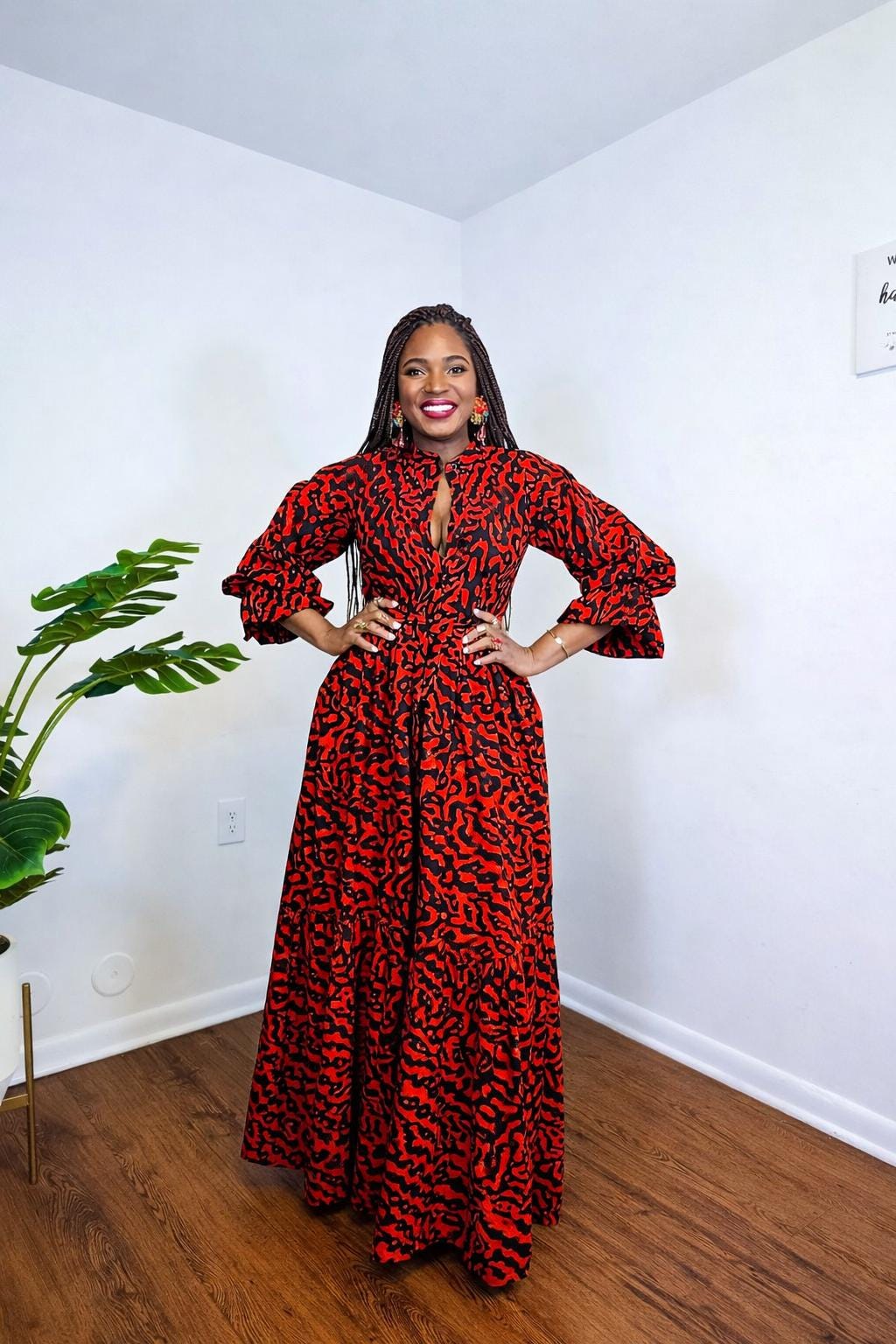 Red And Gold African Dress Red African Print Maxi Dress: Ankara Women's  Party Dress Canada