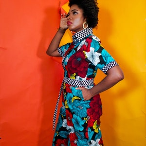 Bunter Ankara Print Jumpsuit: Afrikanischer Baumwoll Jumpsuit mit weitem Bein