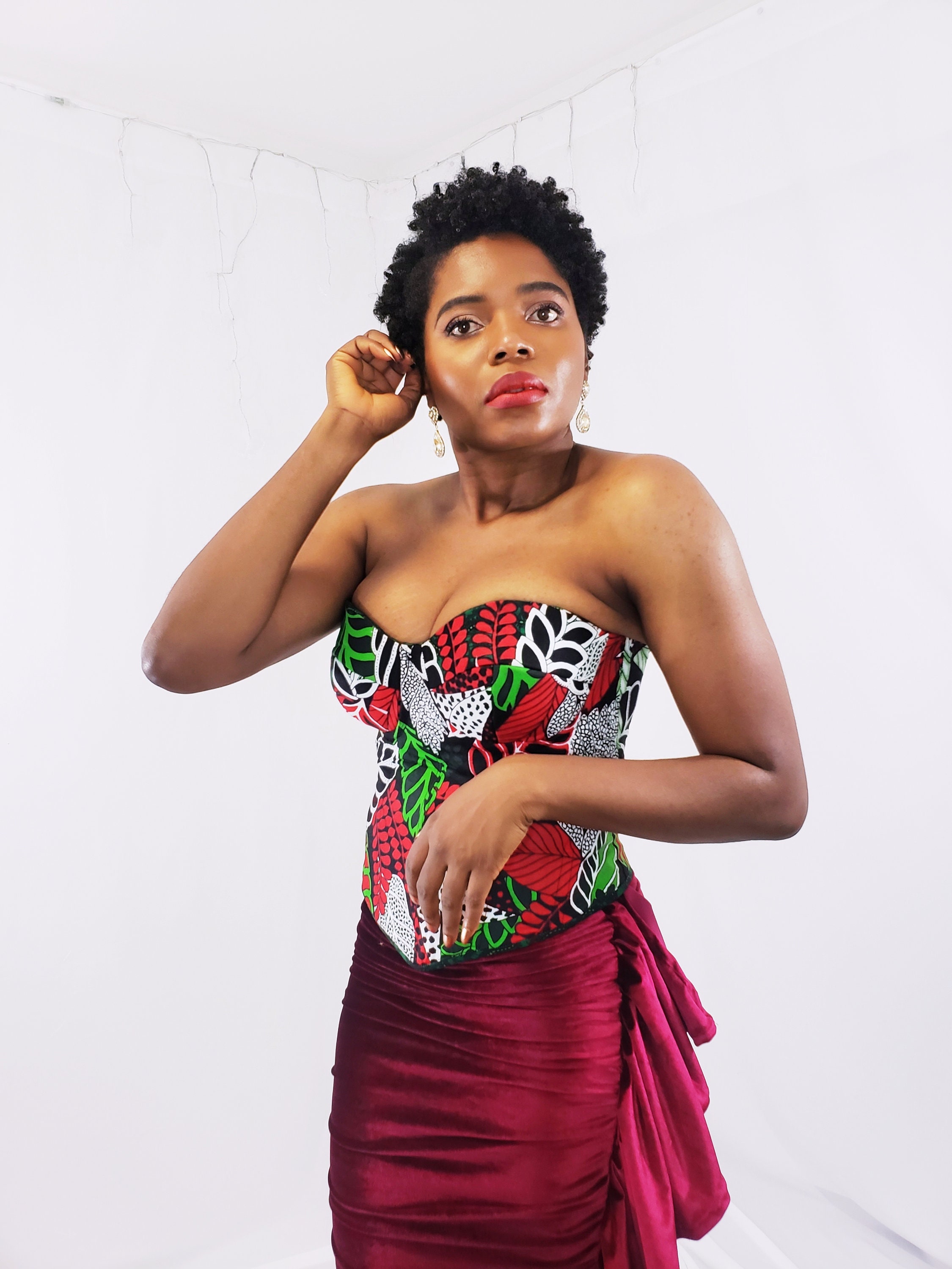 Kupe - African Print Corset Top