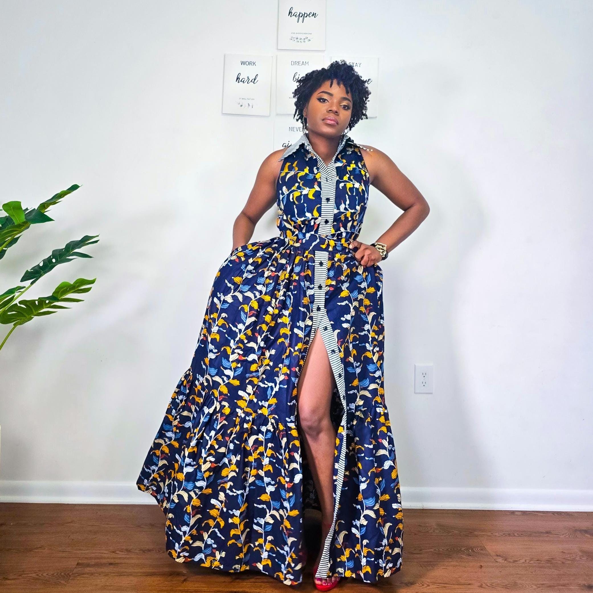 Colorful African print maxi dress | sleeveless ankara dress | Women's party dress | gift for her | special occasion dress | African dress