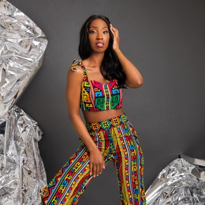 Colorful African print crop top