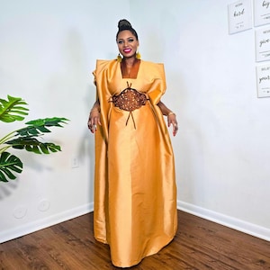 gold african print dress African Gold Dress