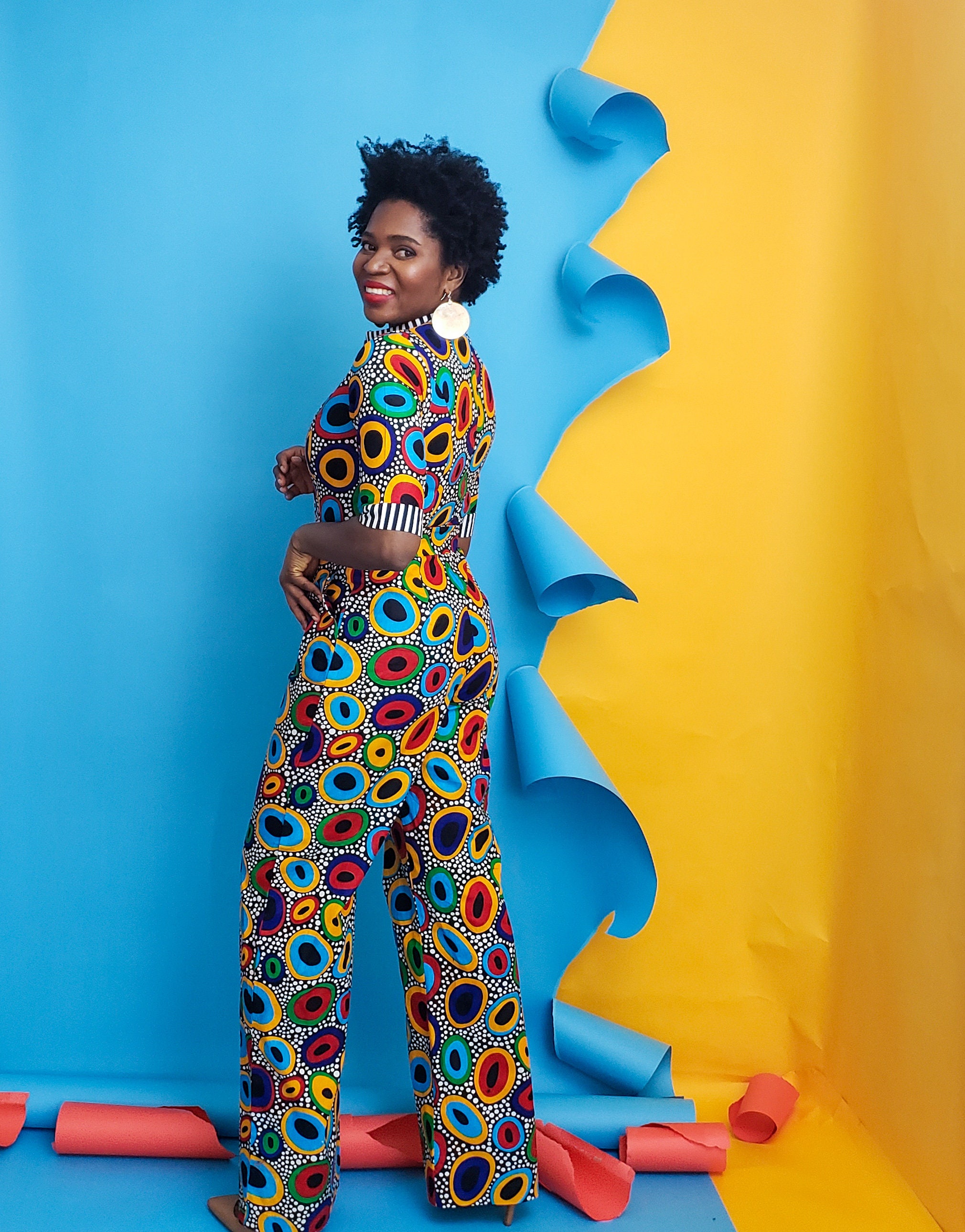 Colorful Ankara Print Jumpsuit. Multicolor Women's Jumper Etsy