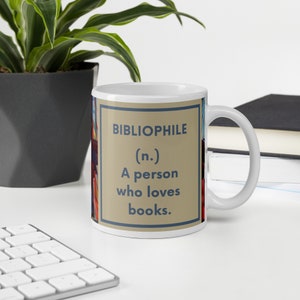 Coffee Cup Ceramic Book Inspired Mug - Book worm Gifts Housewarming Gift for Book Nook or Library - Nerdy Coffee Mug