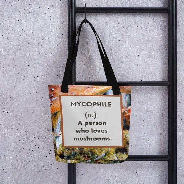 Tote bag for Mushroom Enthusiast. Gift Idea for Fungi fanatic- Reusable grocery bag - Eco Friendly garment bag