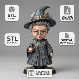 Minerva McGonagall STL File | 3D Printable Figure | Digital Download | 3D Print Model | Instant Download