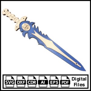 Laser Cut Wooden Toy Sword (svg, dxf, pdf, cdr, ai) (Digital Download)