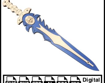 Espada de juguete de madera cortada a láser (svg, dxf, pdf, cdr, ai) (Descarga digital)