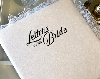 Lettres personnalisées à l'album de la mariée | Souvenir de mariage fait main en lin avec dentelle | Année de mariage | Cadeau personnalisé pour la mariée