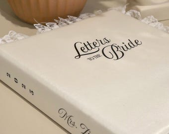Custom Letters to the Bride Scrapbook | Charmeuse Satin Handmade Wedding Keepsake with Lace | Wedding Year | Personalized Gift to the Bride