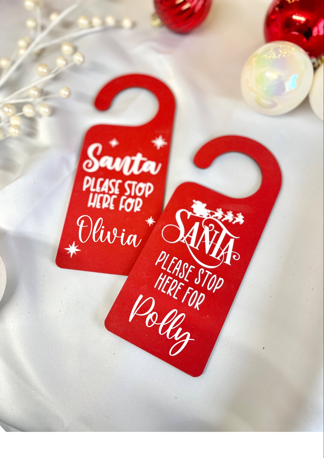 Personalised Santa Stop Here Door Hanger Custom Door Hanger - Etsy UK