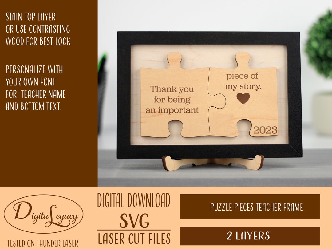 Puzzle Piece Sign for Teacher Gift - Teacher Desk Sign - Laser File SVG ...