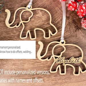 Elephant Ornament SVG - 2 styles - Laser Cutting File - Friendship Ornament SVG