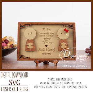Lehrer Wertschätzung Zeichen Geschenk - Laser Datei SVG - Ergotherapeut - Laserschnitt - Charakter Puzzle Stück Rahmen - Geschenk zum Jahresende