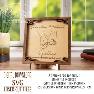 Houten bord voor stellen - pas verloofd/getrouwd - ik hou van je - Pinky promise - lasersnijden - bureaudecor - huwelijkscadeau - verjaardagscadeau SVG