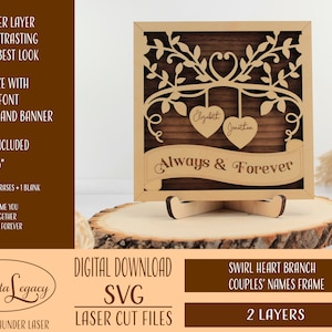 Couples Wood Sign Laser Ready SVG - Love - Married - Wedding - Digital Download Laser Cutting - Mother's Day Gift - Anniversary Gift File