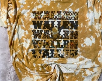 XL Wallen Next Level soft style shirt Mustard Yellow/Bleached