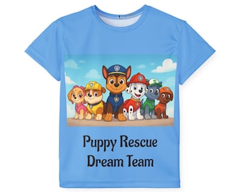 Kids Puppy Rescue Team Sports Jersey: Fun Playtime Shirt