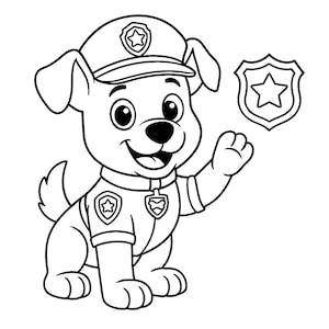 Rescue Puppy Police Coloring Page – Cute Dog Printable for Kids