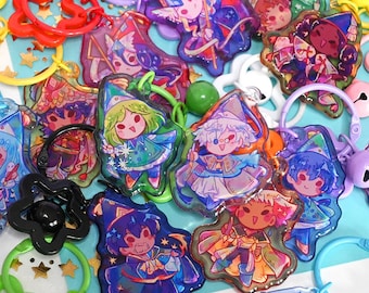 Witch Hat Colorful Bell Keychains
